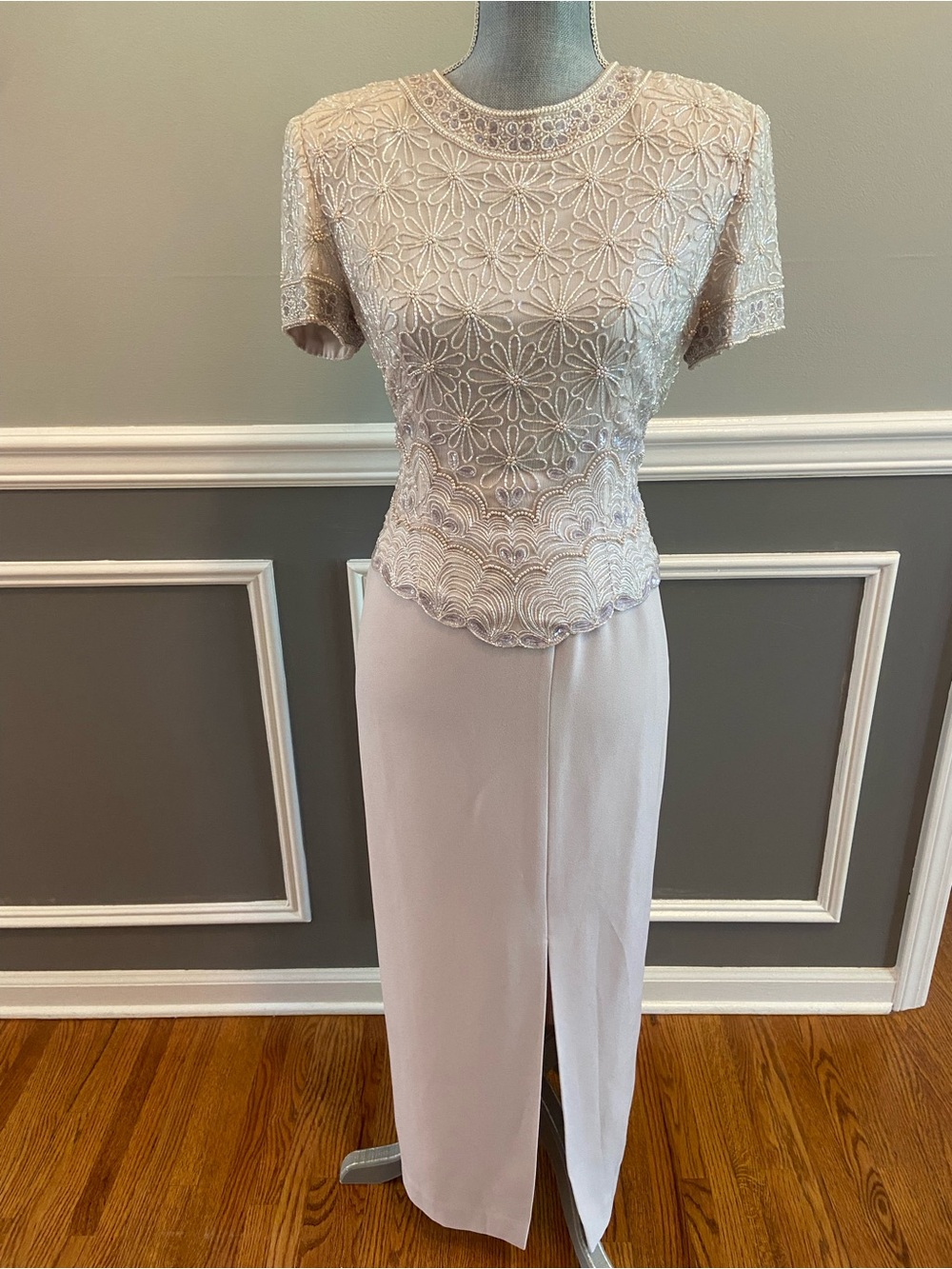Vintage Beaded Silk Blouse Skirt Set Women’s Size Petite 8 By Adrianna Papell